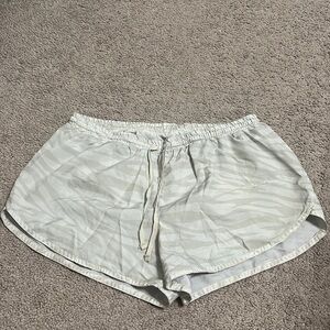 Pale sage green Zebra Print Shorts
